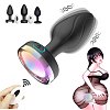 SMD Vibra Plug Light Up, Remote Controlled Led Butt Plug Vibrator, Πρωκτική Led Σφήνα με Δόνηση με Χειρισμό μέσω Remote, Black