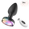 SMD Vibra Plug Light Up, Remote Controlled Led Butt Plug Vibrator, Πρωκτική Led Σφήνα με Δόνηση με Χειρισμό μέσω Remote, Black
