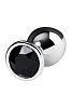 SMD Butt Plug, Πρωκτική Σφήνα S 7cm, Silver / Black Diamond