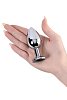 SMD Butt Plug, Πρωκτική Σφήνα S 7cm, Silver / Black Diamond