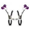 SMD Erster Kontakt  Adjustable Nipple Clamps With Bell, BDSM Ρυθμιζόμενοι Σφιγκτήρες Θηλών, Purple