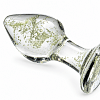 SMD LumiGlow, Glow-in-the-Dark Glass Butt Plug, Φωσφορίζουσα Γυάλινη Πρωκτική Σφήνα 8.5cm, Clear / Green Glow