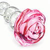 SMD LumiGlow Beads, Glow-in-the-Dark Glass Butt Plug, Φωσφορίζουσα Γυάλινη Πρωκτική Σφήνα με Βάση Τριαντάφυλλο 12.5cm