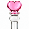 SMD Crystal Pleasure Wand, Glass Dildo with Heart Handle, Γυάλινο Dildo με Λαβή Καρδιά, Clear / Pink