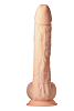 Dream Toys Real Love, Dual Density XXL Hyperrealistic Dildo, Thermoreactive, Suction Cup Base, 38cm, Flesh