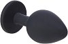 SMD Diamond Silicone Butt plug, Πρωκτική Σφήνα Σιλικόνης, 7cm, Small, Black