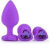 SMD Heart Silicone Butt plug, Πρωκτική Σφήνα Σιλικόνης, 7cm, Small, Deep Purple