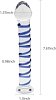 SMD Celestial, Glass Dildo with Blue Raised Spiral Texture & Mushroom Tip 17cm, Clear / Blue