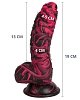 SMD Prodigy Red, Realistic Fantasy Thick Dildo 19cm, Red / Black