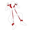SMD Dominator, BDSM Neck, Handcuffs & Thigh/Ankle Restraint System, Red