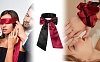 SMD Prime Instict, BDSM Satin Band Blindfold, Σατέν Μάσκα Ματιών 150cm, Black/Red