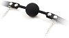 SMD Broken Will, Silicone Ball Gag with Chained Nipple Clamps, BDSM Set Leather Φίμωτρο και Σφιγκτήρες Θηλών, Black