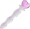 SMD Crystal Pleasure Wand, Glass Dildo 21cm, Clear / Pink Heart