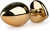 SMD Butt Plug, Πρωκτική Σφήνα S 7cm, Golden / Purple Heart