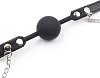 SMD Broken Will, Silicone Ball Gag with Chained Nipple Clamps, BDSM Set Leather Φίμωτρο και Σφιγκτήρες Θηλών, Black