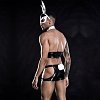SMD Bunnie Servant, Rabbit Cosplay Leather Outfit & Mask, Black