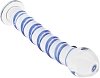 SMD Celestial, Glass Dildo with Blue Raised Spiral Texture & Mushroom Tip 17cm, Clear / Blue