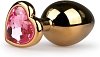 SMD Butt Plug, Πρωκτική Σφήνα S 7cm, Golden / Purple Heart