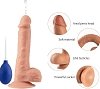 SMD UltraWet Realistic Squirting Dildo with Suction Cup & Pump Bulb, Squirting Dildo με Αντλία & Βεντούζα, 20,5cm, Flesh