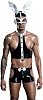 SMD Bunnie Servant, Rabbit Cosplay Leather Outfit & Mask, Black