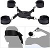SMD Immobiliser, BDSM Bed Restraint System, με Ιμάντες, Χειροπέδες, Μάσκα και Tickler, Black