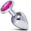 SMD Butt Plug, Πρωκτική Σφήνα S 7cm, Silver / Pink Diamond