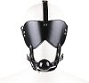 SMD Ballistix, Leather Eye Mask with Ball Mouth Gag, Black
