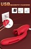 SMD Multitasker, Clitoral Licking, Flapping and G Spot Vibrator 3-in1, Διπλός Δονητής με 9 Vibrating Modes, Red