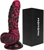 SMD Prodigy Red, Realistic Fantasy Thick Dildo 19cm, Red / Black