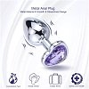 SMD Butt Plug, Πρωκτική Σφήνα L 9cm, Silver / Lilac Heart