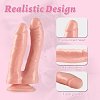 SMD Twisted Twins, Double Ended Realistic Dildo, Suction Cup Base, 16-18cm, Pink/Skin