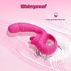 SMD Double Trouble Clitoral Licking and G Spot Vibrator 2-in1, Double Vibrator with 10 Vibrating Modes, Fuchsia