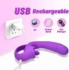 SMD Double Trouble Clitoral Licking and G Spot Vibrator 2-in1, Διπλός Δονητής με 10 Vibrating Modes, Purple
