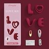 Tracy's Dog LOVE Remote Couple Interactive Kit, Dual Cock Ring, Couple & Finger Vibrator with Vibrating Bullet, Red