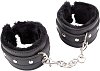 SMD GuiltyMe Handcuffs, Χειροπέδες από Vegan Leather & Fur, Black