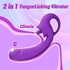 SMD Double Trouble Clitoral Licking and G Spot Vibrator 2-in1, Διπλός Δονητής με 10 Vibrating Modes, Purple