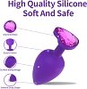 SMD Heart Silicone Butt plug, Πρωκτική Σφήνα Σιλικόνης, 7cm, Small, Deep Purple