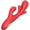 SMD DuoPleaser Dual Motor Rabbit Vibrator With 7 Vibration & 7 Pulsation Modes, Medical-Grade Silicone, 24 cm, Red
