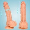 SMD Sweet Spot, Realistic Dildo Liquid Silicone, Ρεαλιστικό Ομοιώμα Πέους με Όρχεις και Βεντούζα, 18.4cm, Flesh