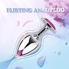 SMD Butt Plug, Πρωκτική Σφήνα S 7cm, Silver / Pink Diamond