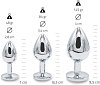 SMD Analyzer Triple Butt Plug Set, Πρωκτική Σφήνα Σετ των 3 (Small / Medium / Large ), Silver / Black Diamond