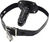 SMD Lockable Mouth Gag Dildo, Δερμάτινη Ζώνη με Φίμωτρο, Black