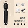 SMD Vibrator Wand, Ασύρματος Κλειτοριδικός δονητής, 20 Vibrations & 8 intensities, Black