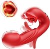 SMD Multitasker X3, Clitoral Licking, Flapping & G Spot Vibrator 3-in1, Δονητής με 7 Vibration & Flapping, Licking Modes, Red