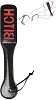 SMD BXTCH Fetish Spanking Paddle Series, BDSM Imprint Spanking Paddle, Faux Leather, 32cm, Black/Red