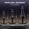 SMD Butt Plug Set For Beginners, Πρωκτική Σφήνα από Σιλικόνη, Σετ των 3 (S / M / L ), Black