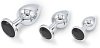 SMD Analyzer Triple Butt Plug Set, Πρωκτική Σφήνα Σετ των 3 (Small / Medium / Large ), Silver / Black Diamond