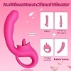SMD Double Trouble Clitoral Licking and G Spot Vibrator 2-in1, Double Vibrator with 10 Vibrating Modes, Fuchsia
