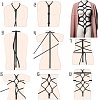 SMD Bound Bliss 10m., Σετ των 3τμχ, Shibari Bondage Rope with Metal Tip, BDSM Σχοινί Δεσίματος από Πολυεστέρα, Black