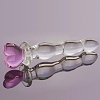 SMD Crystal Pleasure Wand, Glass Dildo 21cm, Clear / Pink Heart